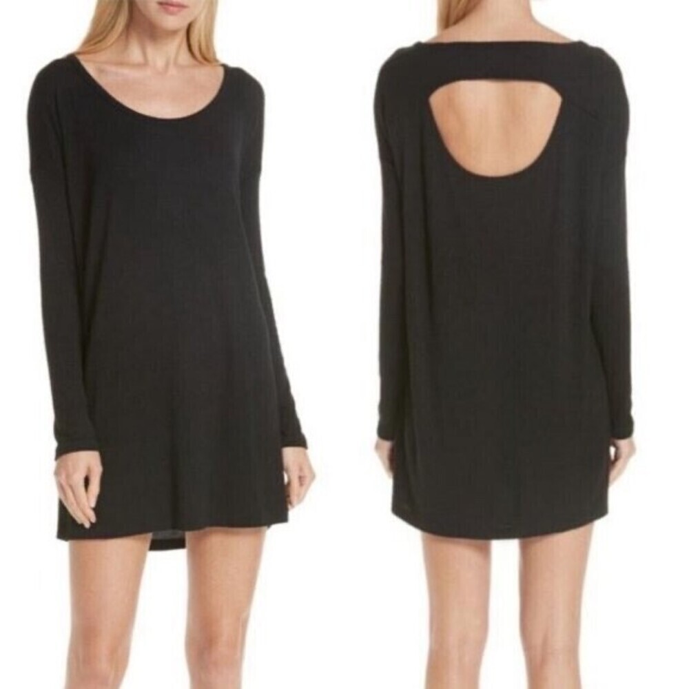 Rag & Bone Women's Long Sleeve Knit Cutout Back Tunic Dress In Black Size S - Picture 11 of 13
